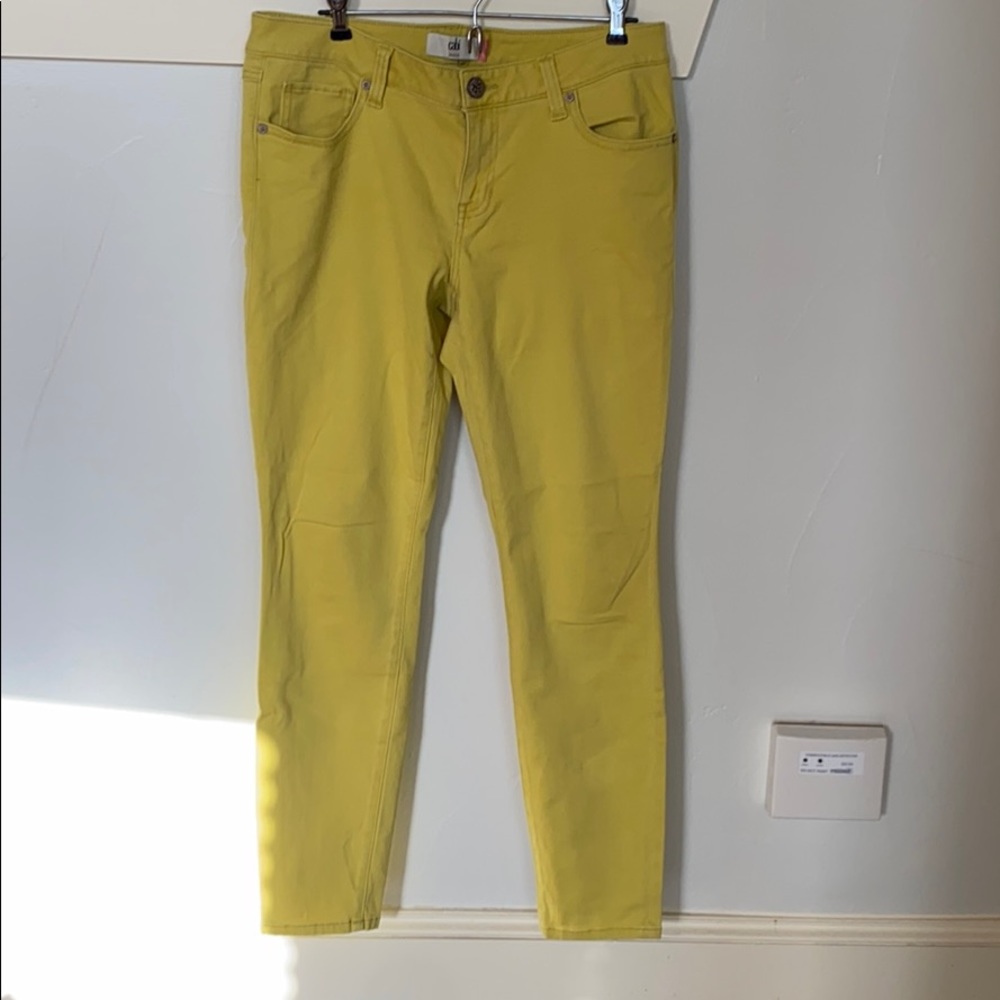 Cabi Yellow Crop Skinny Jean